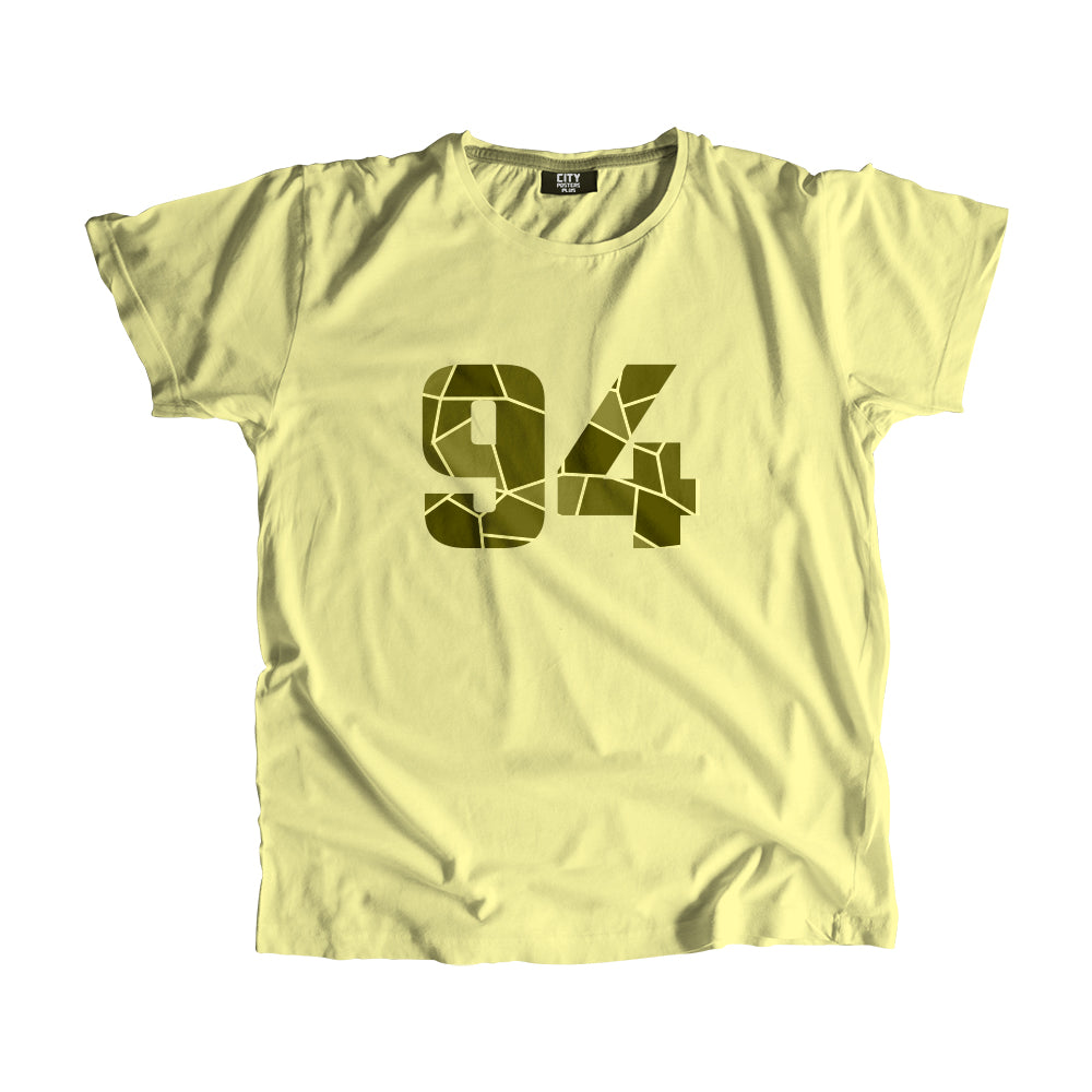 94 Number Men Unisex T-Shirt  (Butter Yellow)| Classic Numeric Graphic Tee