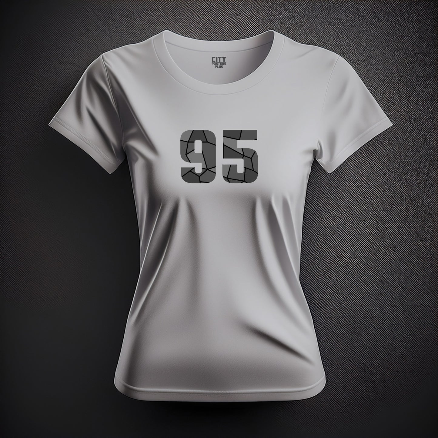 City Posters Plus 95 Number Women T-Shirt (Melange Grey) | Stylish Numeric Graphic Tee