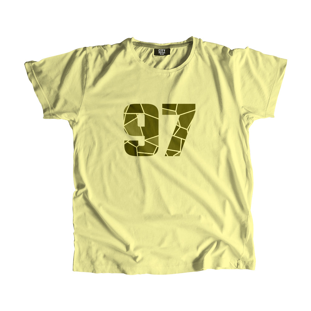 97 Number Men Unisex T-Shirt  (Butter Yellow)| Classic Numeric Graphic Tee