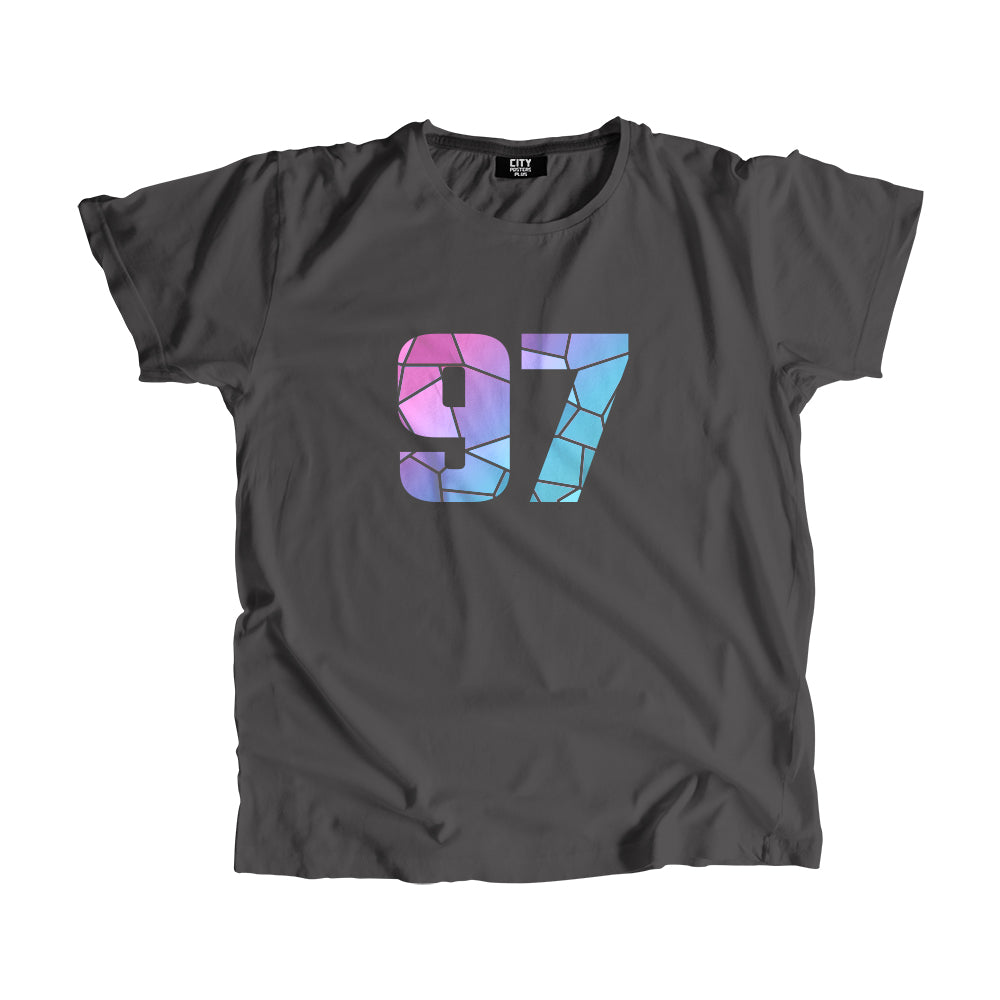 97 Number Men Unisex T-Shirt  (Charcoal Grey)| Classic Numeric Graphic Tee