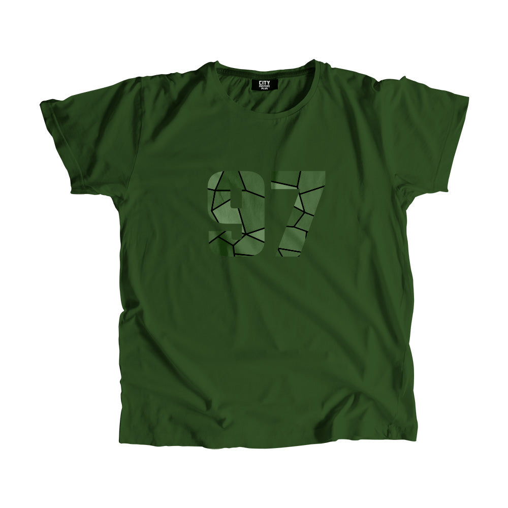 97 Number Men Unisex T-Shirt  (Olive Green)| Classic Numeric Graphic Tee