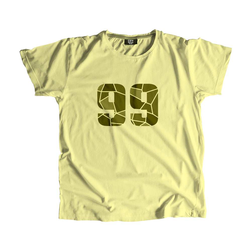 99 Number Men Unisex T-Shirt  (Butter Yellow)| Classic Numeric Graphic Tee
