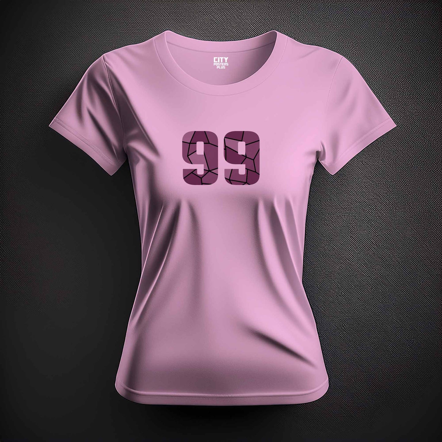 City Posters Plus 99 Number Women T-Shirt (Light Pink) | Stylish Numeric Graphic Tee
