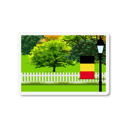 Belgium Trees and Street Lamp Magnets