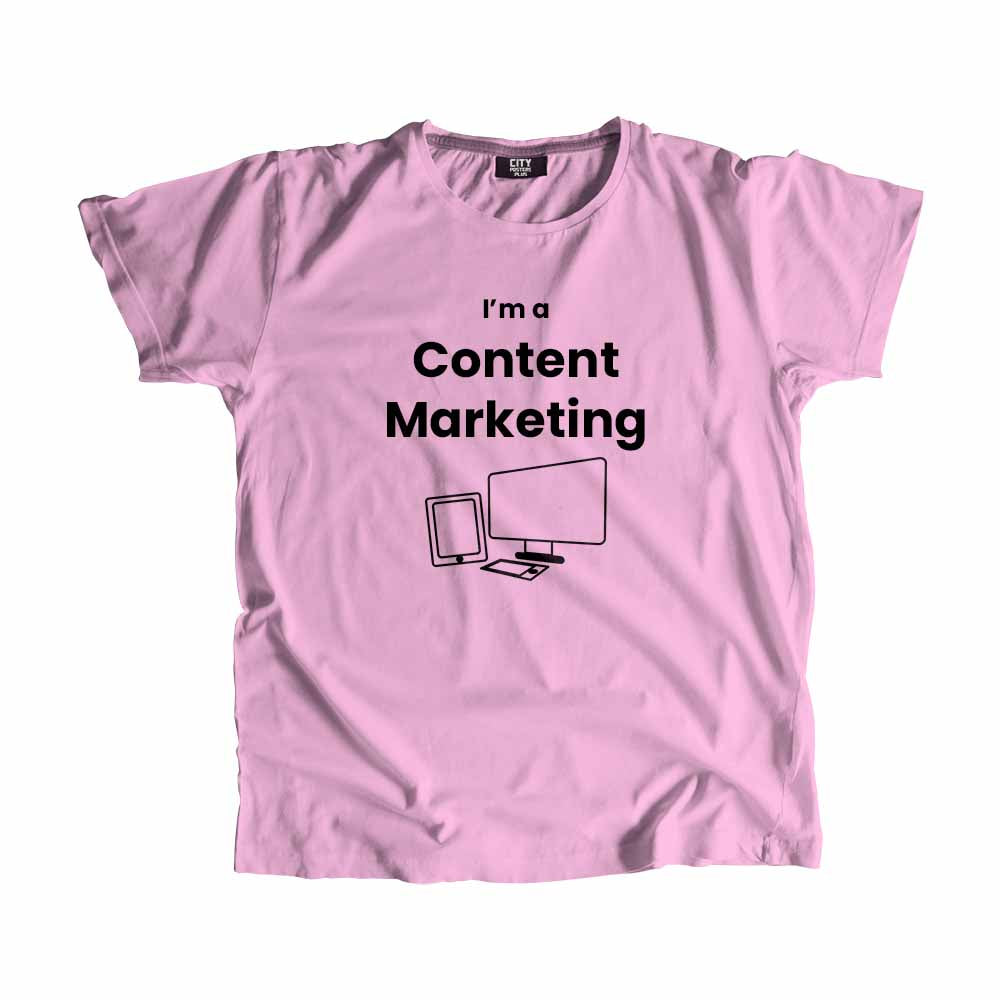Content Marketing Men Unisex T-Shirt (Light Pink) Technology Unisex T-Shirt | City Posters Plus