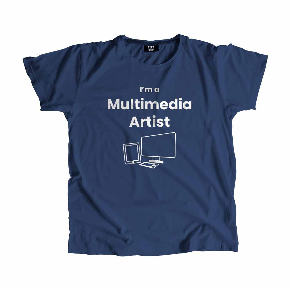 Multimedia Artist Men Unisex T-Shirt (Navy Blue) Technology Unisex T-Shirt | City Posters Plus
