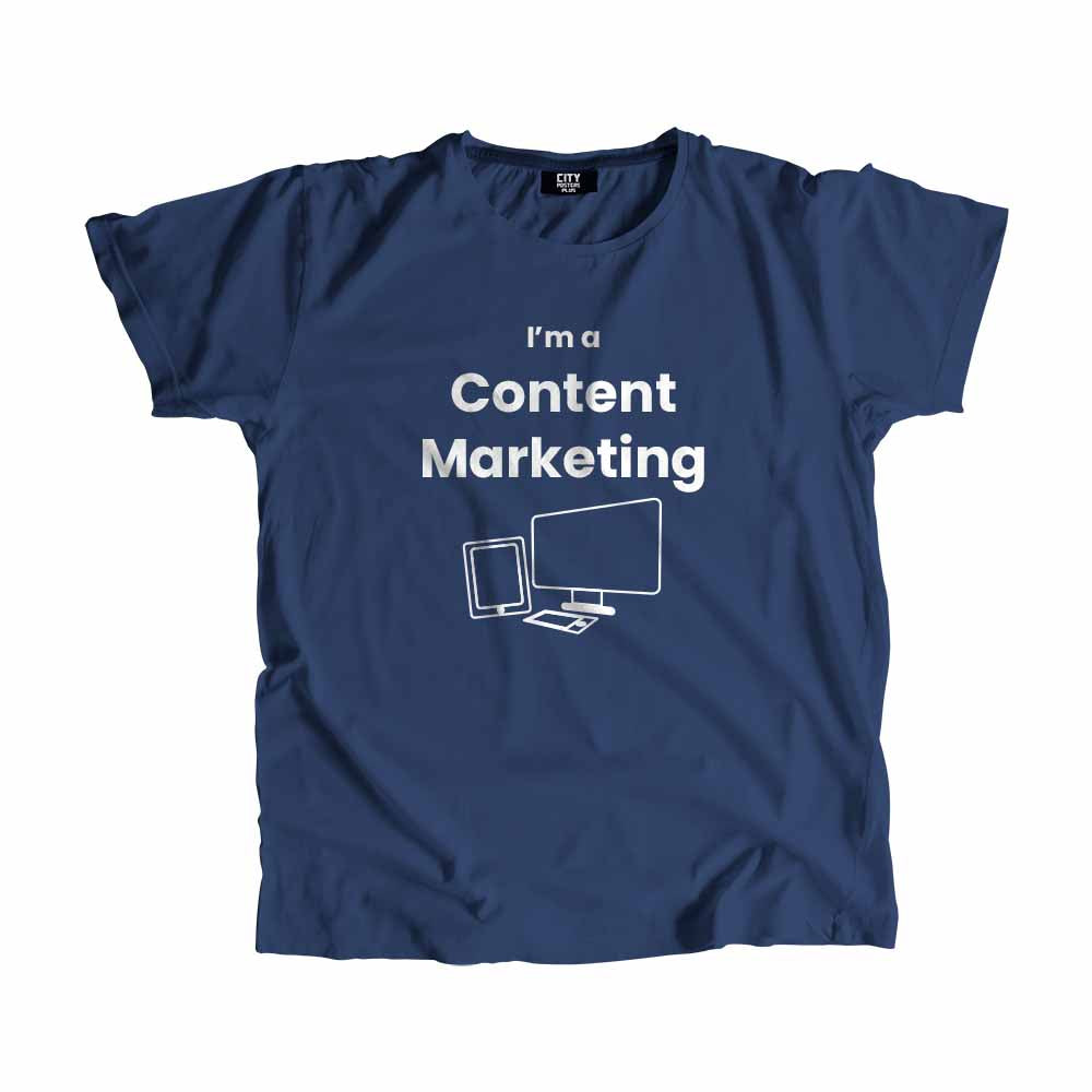 Content Marketing Men Unisex T-Shirt (Navy Blue) Technology Unisex T-Shirt | City Posters Plus