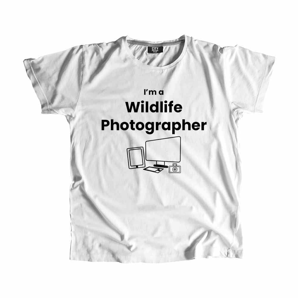 Wildlife Photographer Men Unisex T-Shirt (White) Technology Unisex T-Shirt | City Posters Plus
