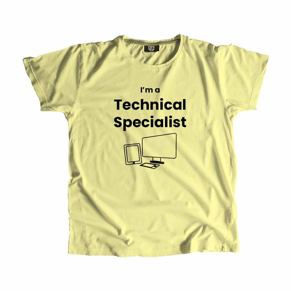 Technical Specialist Men Unisex T-Shirt (Butter Yellow) Technology Unisex T-Shirt | City Posters Plus