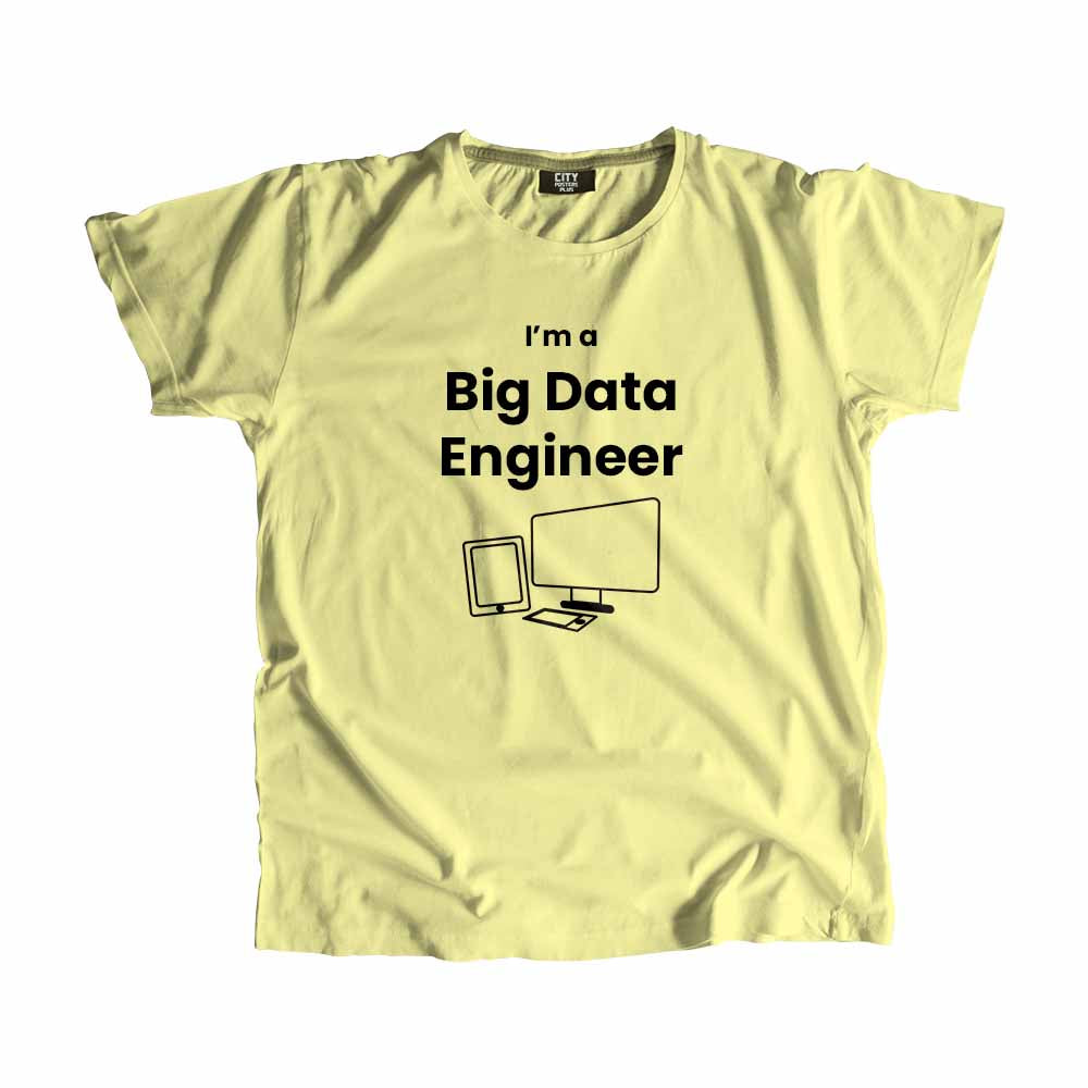 Big Data Engineer Men Unisex T-Shirt (Butter Yellow) Technology Unisex T-Shirt | City Posters Plus