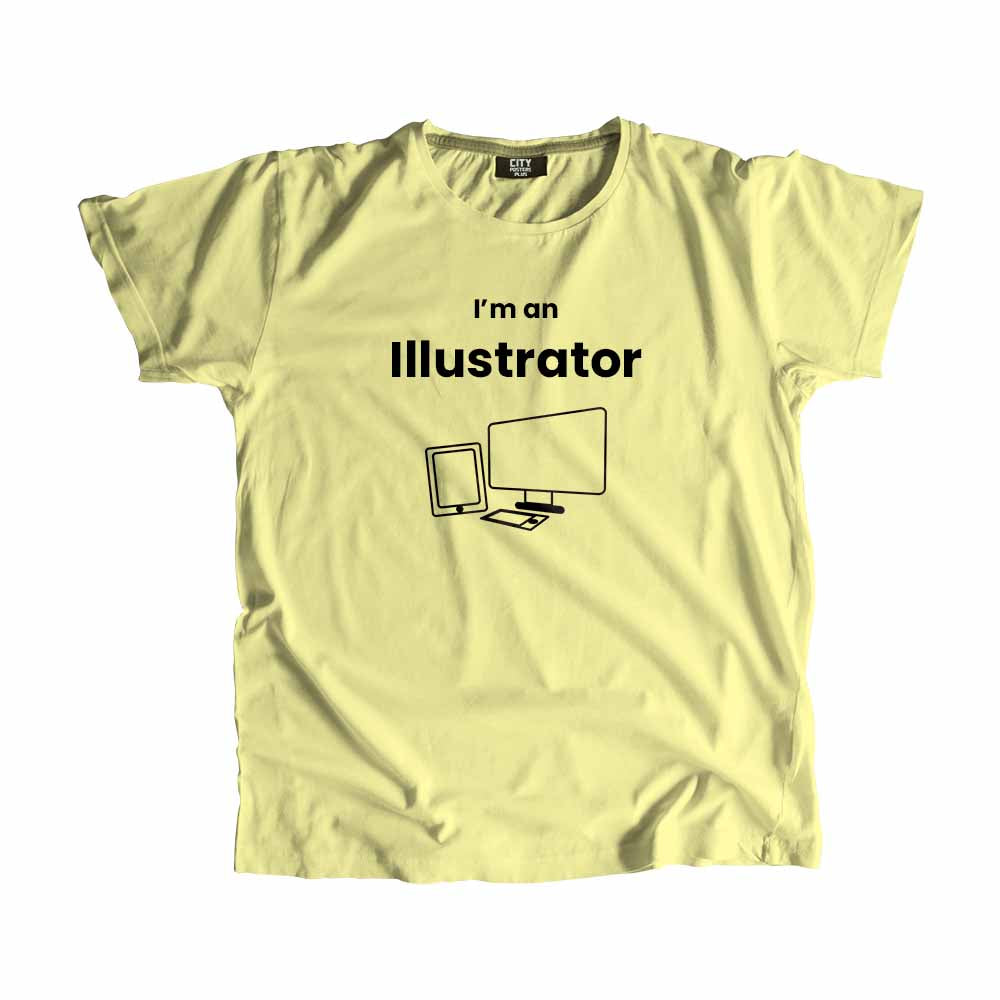 Illustrator Men Unisex T-Shirt (Butter Yellow) Technology Unisex T-Shirt | City Posters Plus