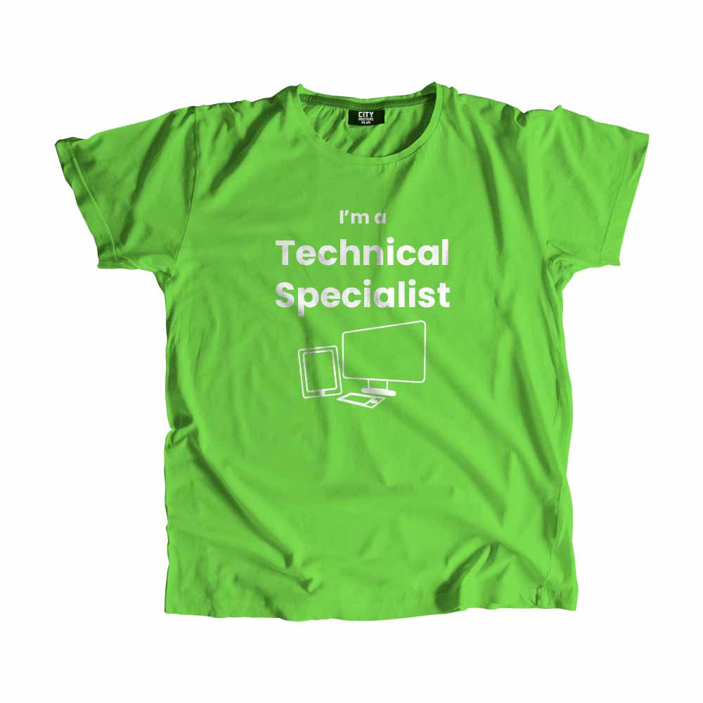 Technical Specialist Men Unisex T-Shirt (Liril Green) Technology Unisex T-Shirt | City Posters Plus