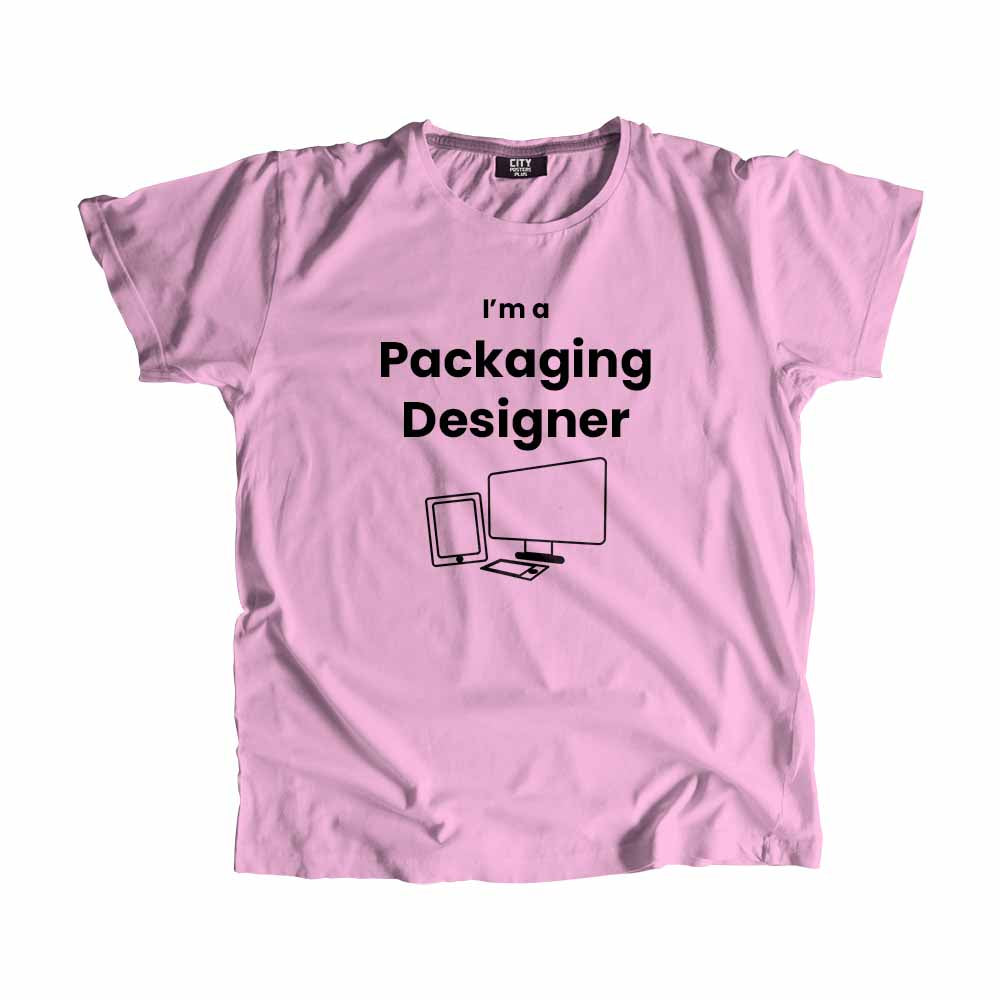 Packaging Designer Men Unisex T-Shirt (Light Pink) Technology Unisex T-Shirt | City Posters Plus