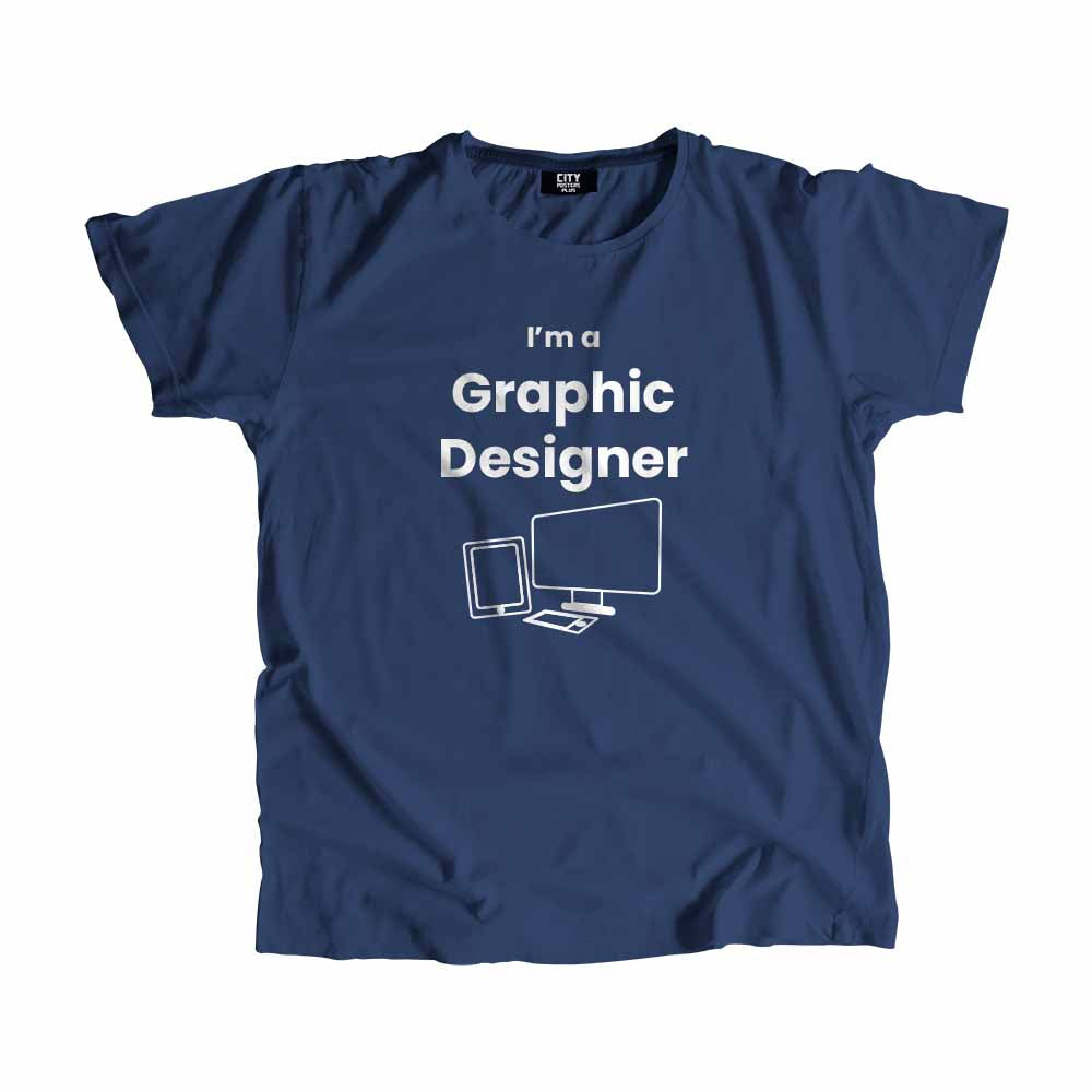 Graphic Designer Men Unisex T-Shirt (Navy Blue) Technology Unisex T-Shirt | City Posters Plus