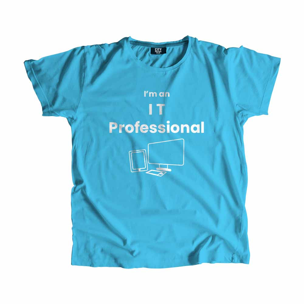 IT Professional Men Unisex T-Shirt (Sky Blue) Technology Unisex T-Shirt | City Posters Plus