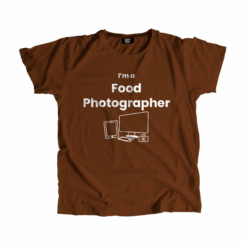 Food Photographer Men Unisex T-Shirt (Brown) Technology Unisex T-Shirt | City Posters Plus