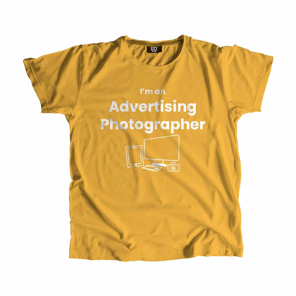 Advertising Photographer Men Unisex T-Shirt (Golden Yellow) Technology Unisex T-Shirt | City Posters Plus