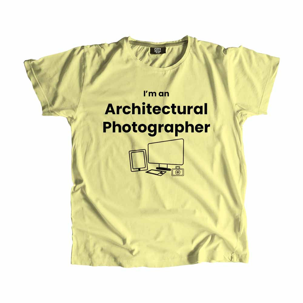 Architectural Photographer Men Unisex T-Shirt (Butter Yellow) Technology Unisex T-Shirt | City Posters Plus