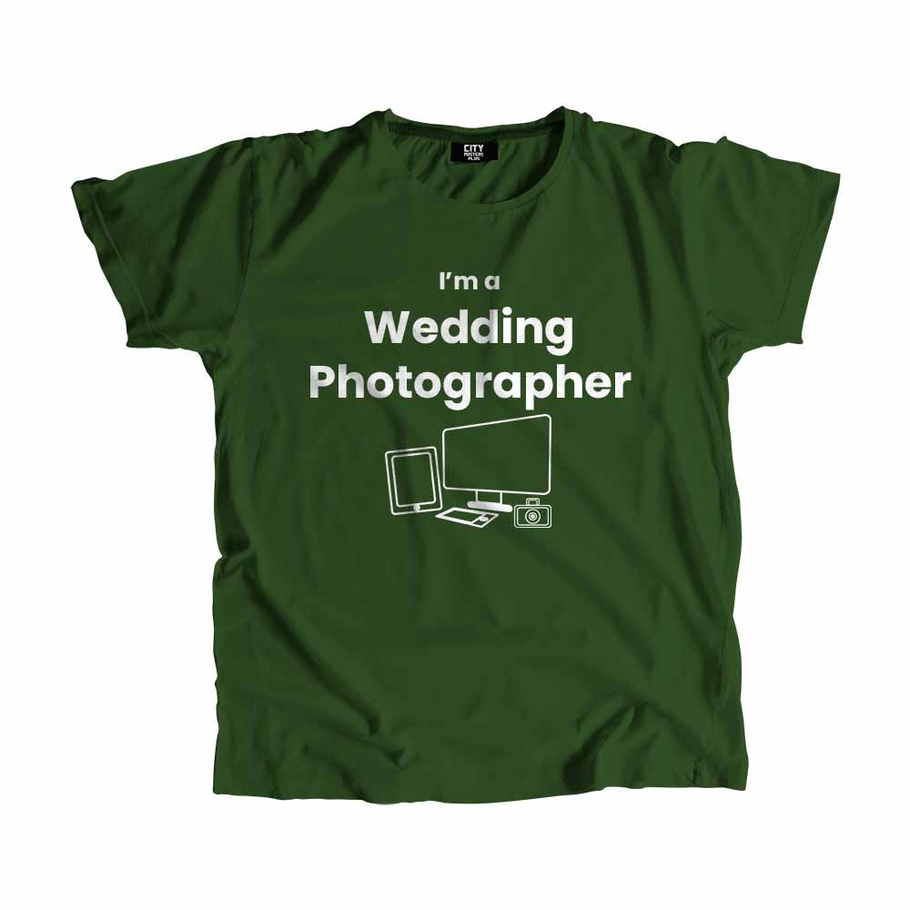 Wedding Photographer Men Unisex T-Shirt (Olive Green) Technology Unisex T-Shirt | City Posters Plus