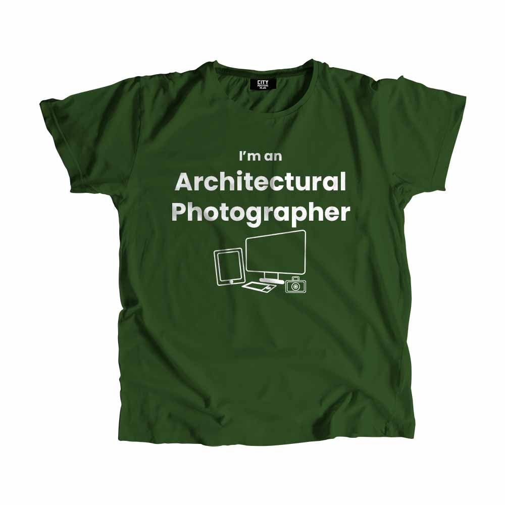 Architectural Photographer Men Unisex T-Shirt (Olive Green) Technology Unisex T-Shirt | City Posters Plus