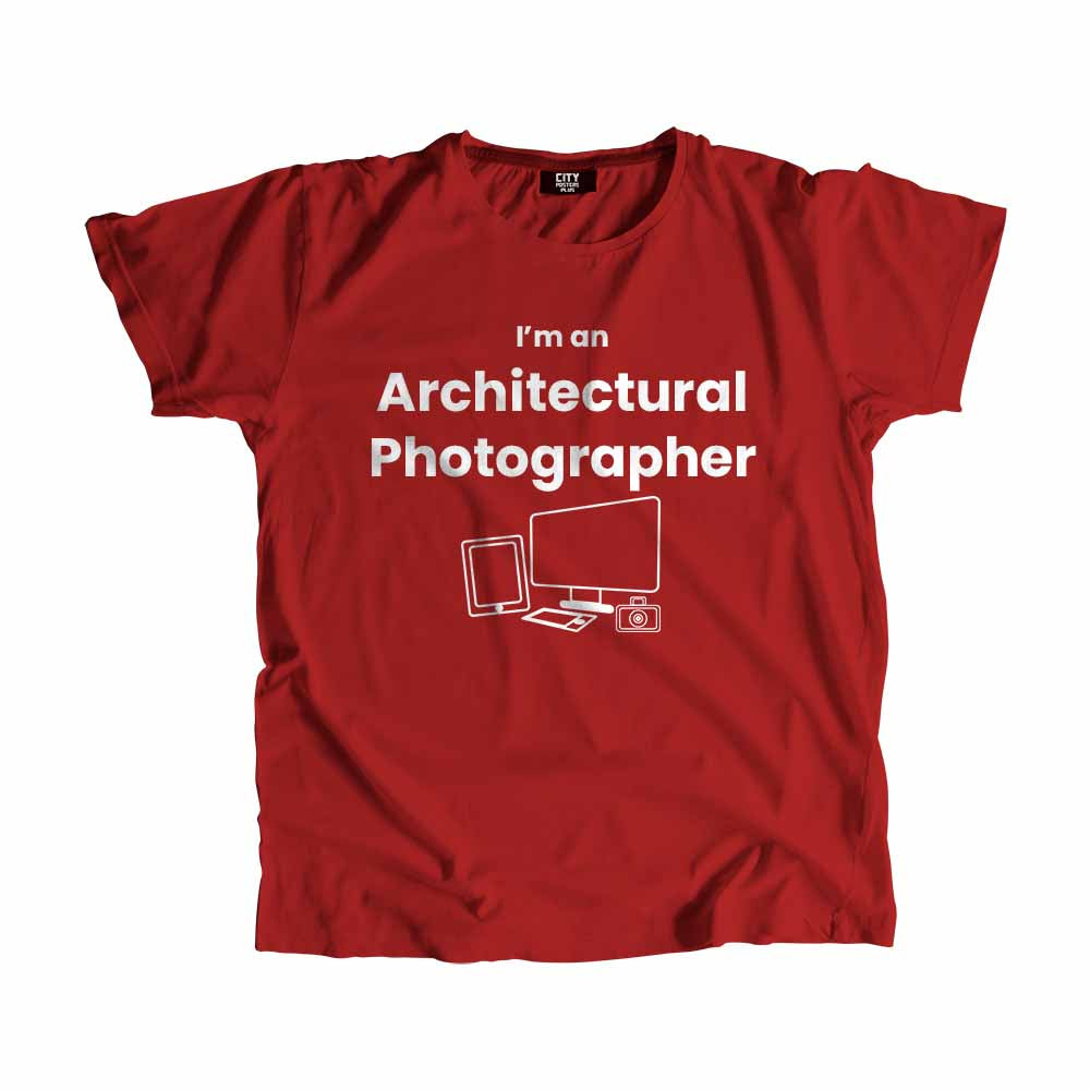 Architectural Photographer Men Unisex T-Shirt (Red) Technology Unisex T-Shirt | City Posters Plus
