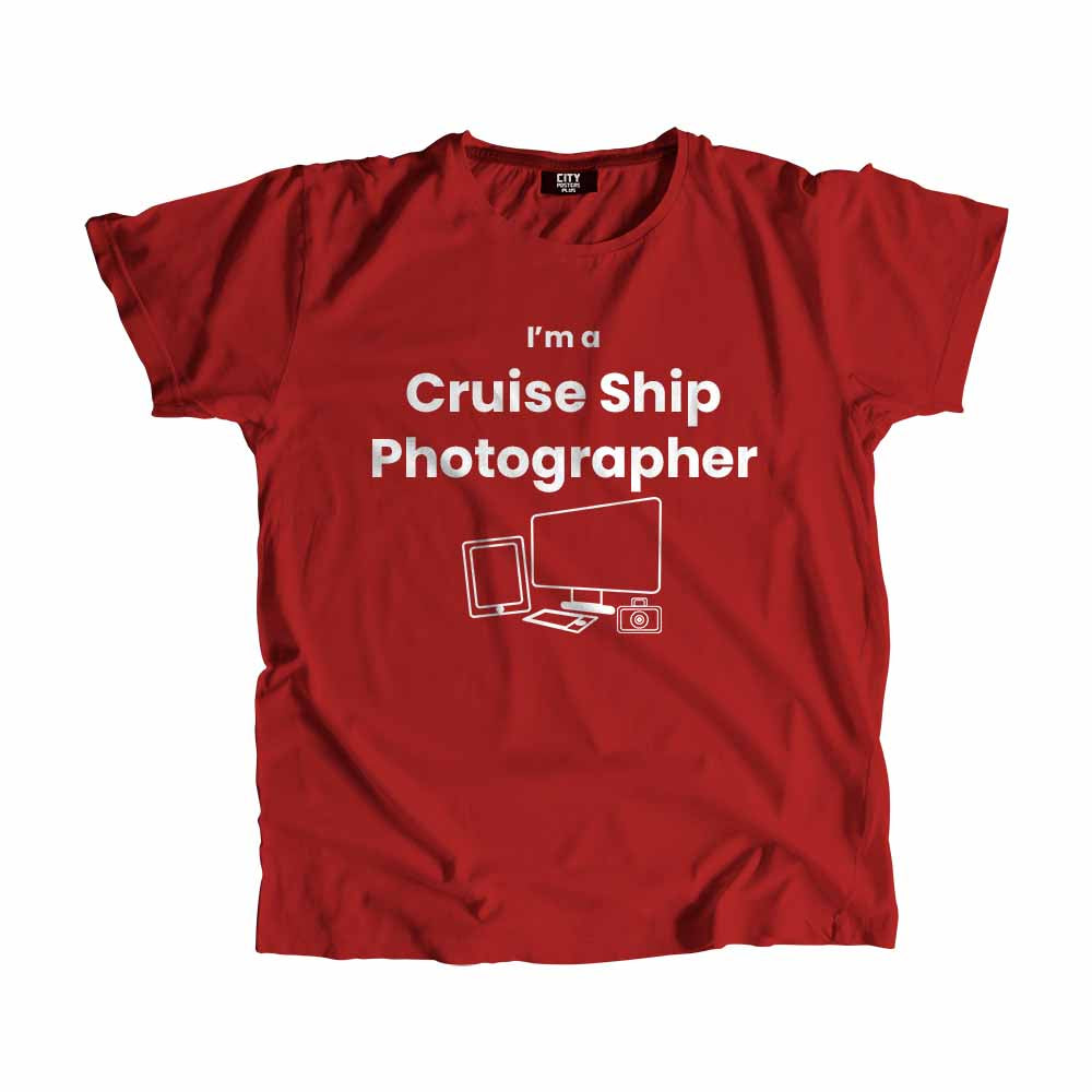 Cruise Ship Photographer Men Unisex T-Shirt (Red) Technology Unisex T-Shirt | City Posters Plus
