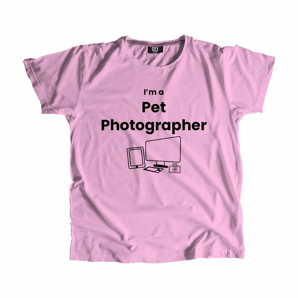 Pet Photographer Men Unisex T-Shirt (Light Pink) Technology Unisex T-Shirt | City Posters Plus