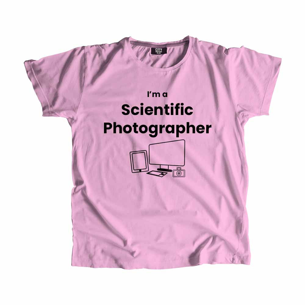 Scientific Photographer Men Unisex T-Shirt (Light Pink) Technology Unisex T-Shirt | City Posters Plus