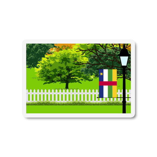 Central African Republic Trees and Street Lamp Magnets