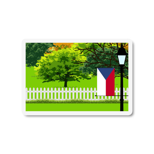 Czech Republic Trees and Street Lamp Magnets