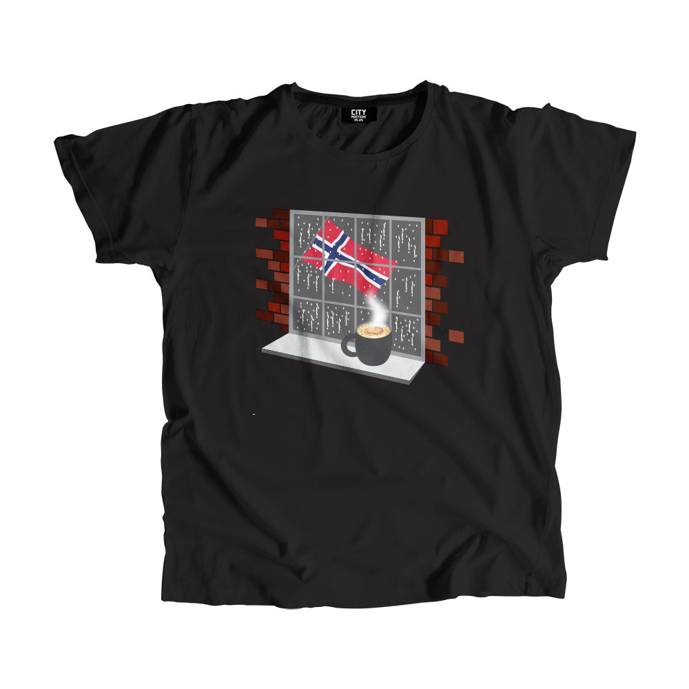 Norway Coffee Rain Men Unisex T-Shirt | Coffee Lover Graphic Tee