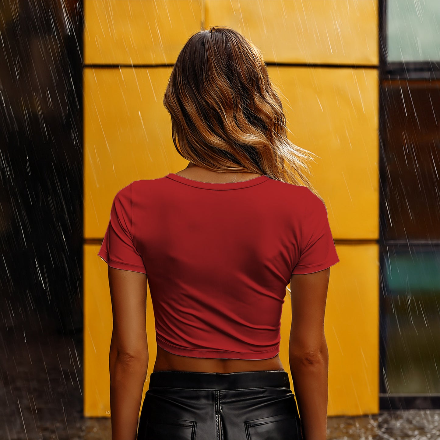 City Posters Plus 75 Number Women Crop Top (Red)