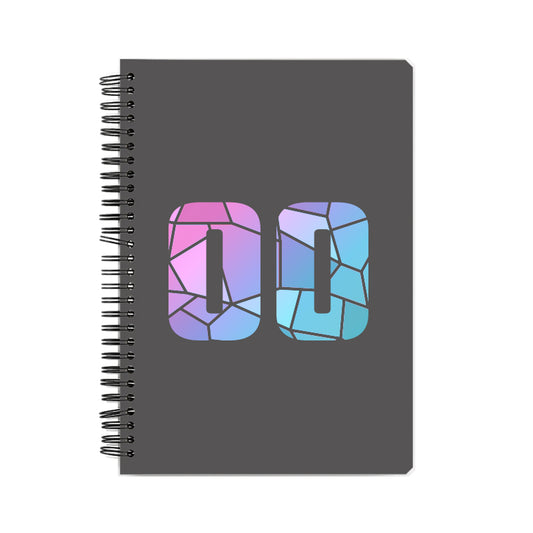 00 Number Notebook (Charcoal Grey, A5 Size, 100 Pages, Ruled, 4 Pack)