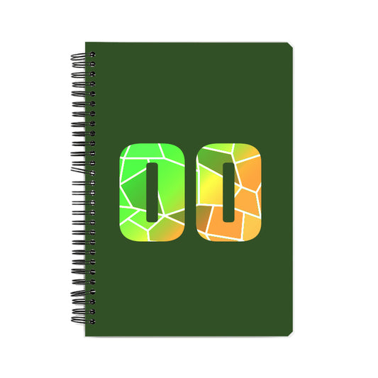 00 Number Notebook (Olive Green, A5 Size, 100 Pages, Ruled, 4 Pack)