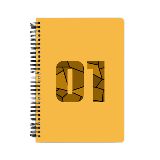 01 Number Notebook (Golden Yellow, A5 Size, 100 Pages, Ruled, 4 Pack)