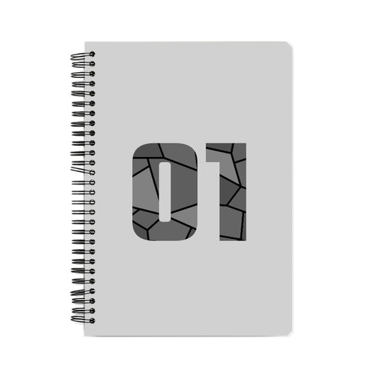 01 Number Notebook (Melange Grey, A5 Size, 100 Pages, Ruled, 4 Pack)
