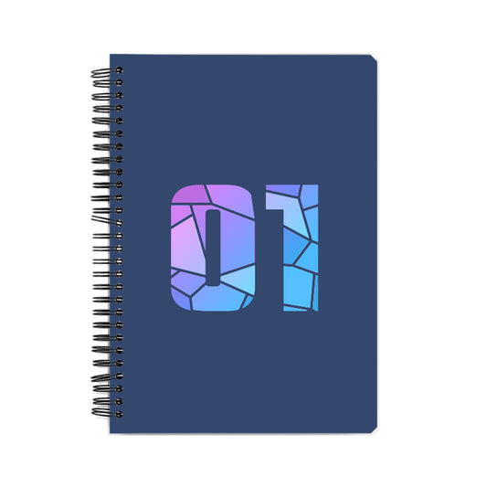 01 Number Notebook (Navy Blue, A5 Size, 100 Pages, Ruled, 4 Pack)