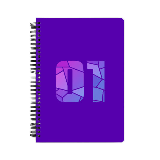 01 Number Notebook (Purple, A5 Size, 100 Pages, Ruled, 4 Pack)