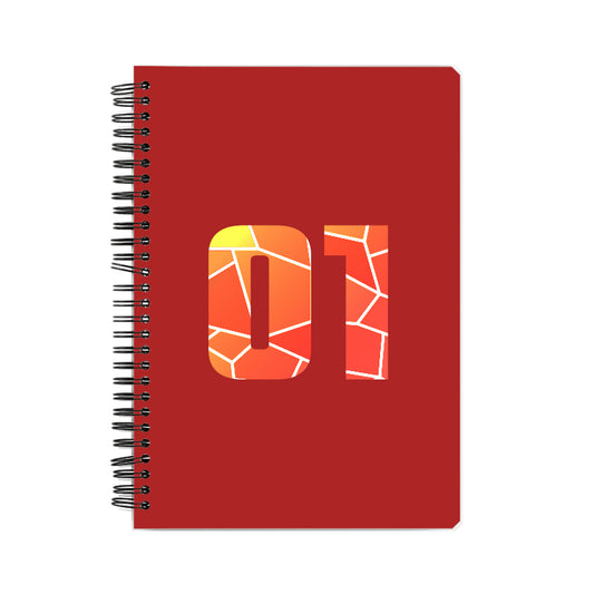 01 Number Notebook (Red, A5 Size, 100 Pages, Ruled, 4 Pack)