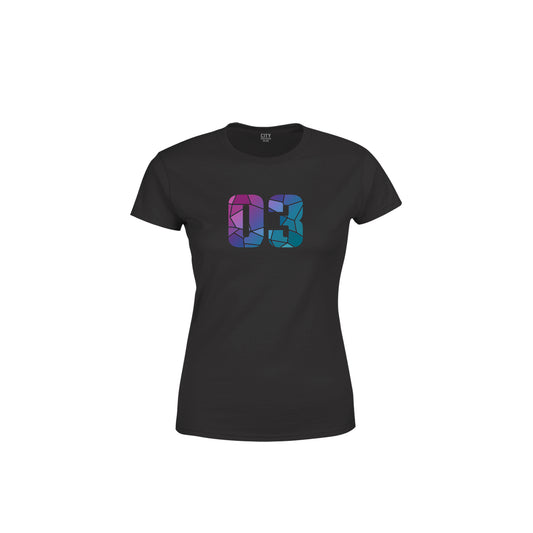 03 Number Women's T-Shirt (Black)