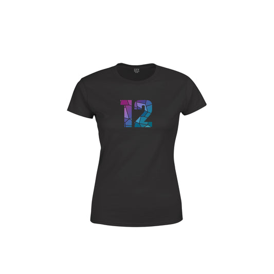 12 Number Women's T-Shirt (Black)