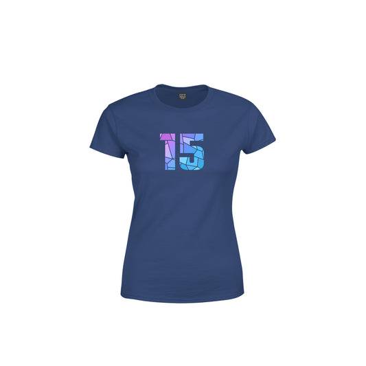15 Number Women's T-Shirt (Navy Blue)