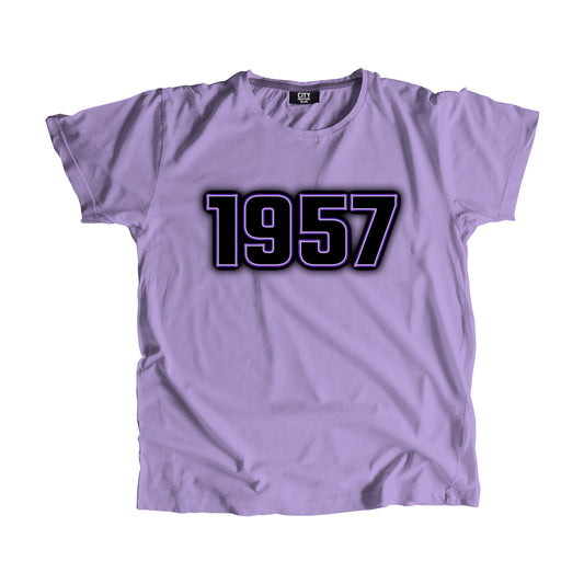1957 Year Men Women Unisex T-Shirt (Irish Lavender)