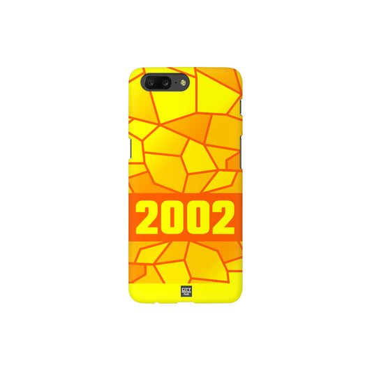2002 Year Apple iPhone 14 Pro Max Glass Mobile Cover Cases (Orange)