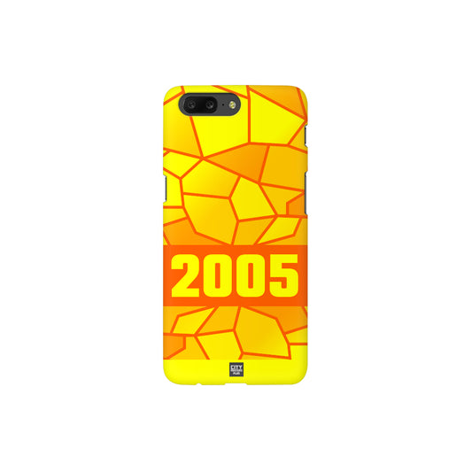 2005 Year Apple iPhone 14 Pro Max Glass Mobile Cover Cases (Orange)
