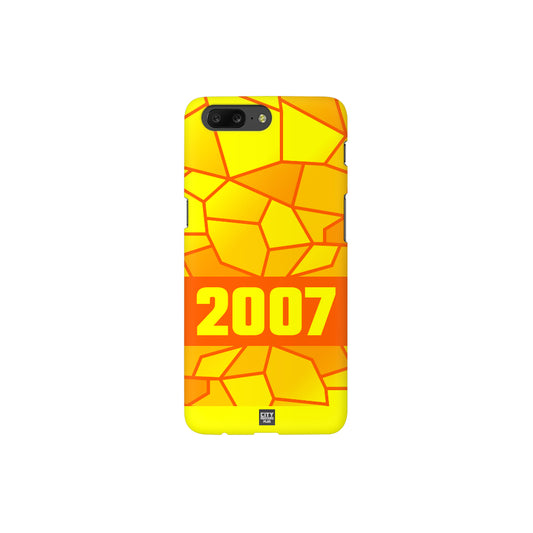 2007 Year Apple iPhone 14 Pro Max Glass Mobile Cover Cases (Orange)