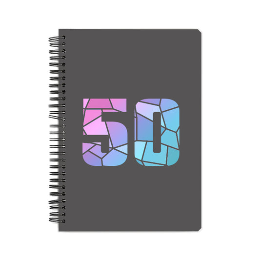 50 Number Notebook (Charcoal Grey, A5 Size, 100 Pages, Ruled, 4 Pack)