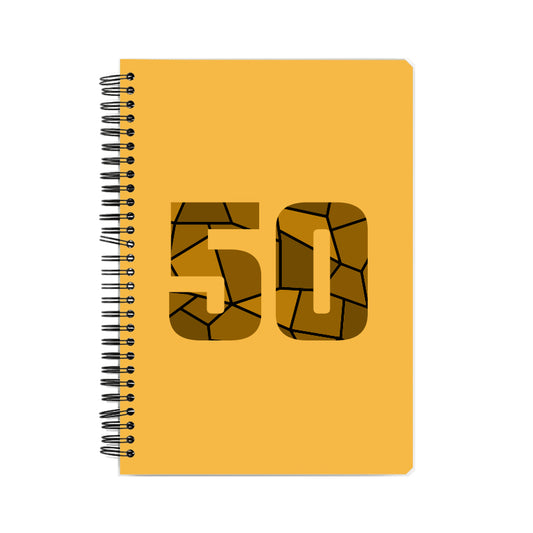 50 Number Notebook (Golden Yellow, A5 Size, 100 Pages, Ruled, 4 Pack)