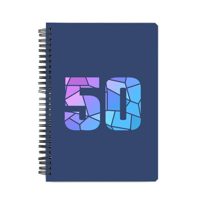 50 Number Notebook (Navy Blue, A5 Size, 100 Pages, Ruled, 4 Pack)