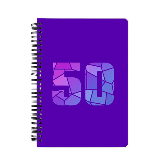 50 Number Notebook (Purple, A5 Size, 100 Pages, Ruled, 4 Pack)